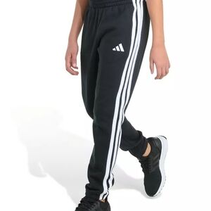 Adidas Classic 3 Stripe Black Fleece Joggers Size XL